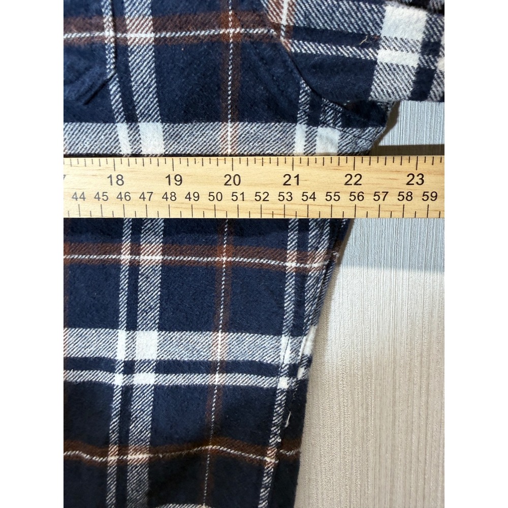 Jachs NY Mens Navy Blue White Plaid Flannel Button Down Shirt Medium 974954 - Picture 7 of 16